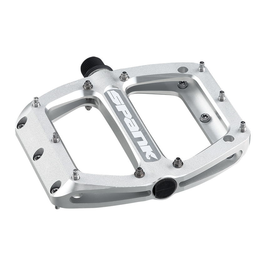 Spank Spoon 110 Flat Pedals Large Raw Silver