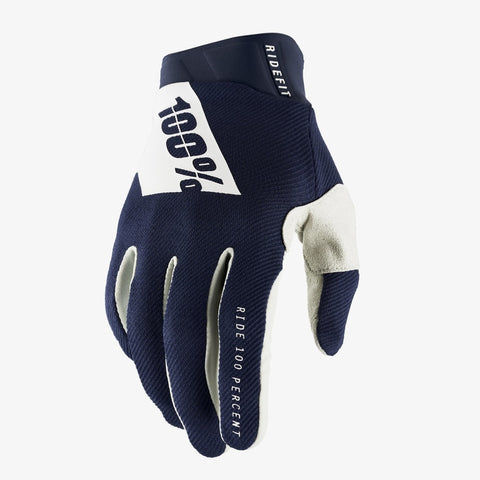 100% Ridefit Gloves Navy / White