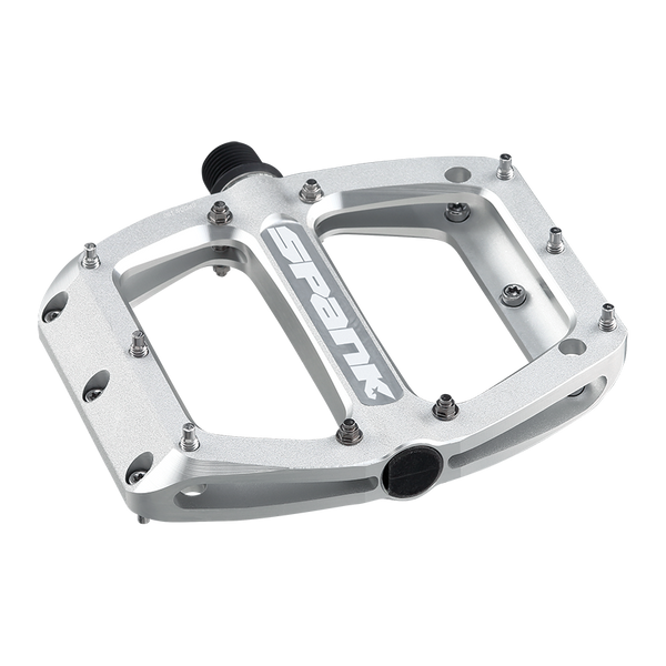 Spank Spoon 110 Flat Pedals Large Raw Silver Bobs Bikes